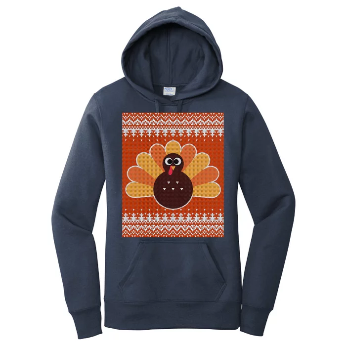 Thanksgiving Cute Turkey Ugly Sweater Women's Pullover Hoodie