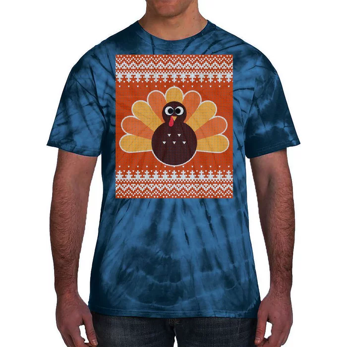 Thanksgiving Cute Turkey Ugly Sweater Tie-Dye T-Shirt