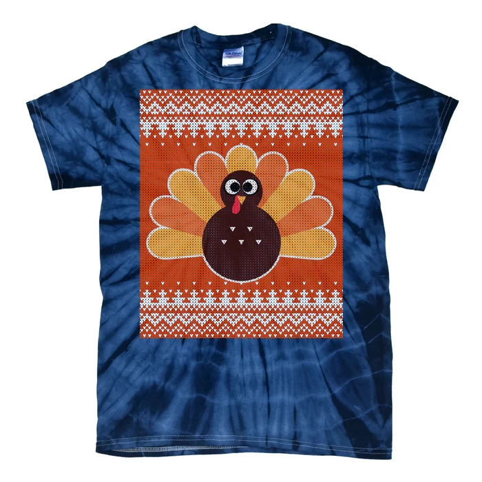 Thanksgiving Cute Turkey Ugly Sweater Tie-Dye T-Shirt