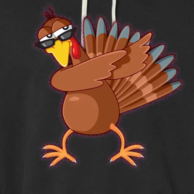 Thanksgiving Dabbing Turkey Garment-Dyed Fleece Hoodie