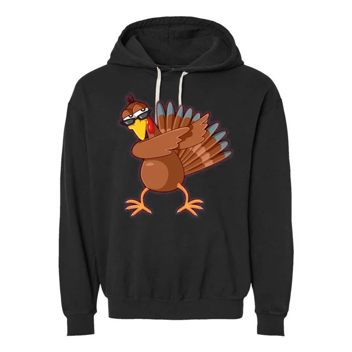 Thanksgiving Dabbing Turkey Garment-Dyed Fleece Hoodie