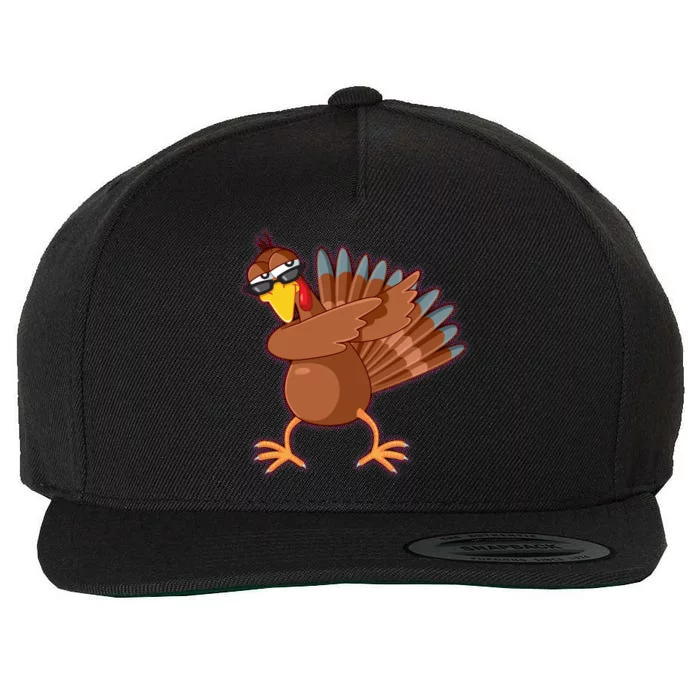 Thanksgiving Dabbing Turkey Wool Snapback Cap