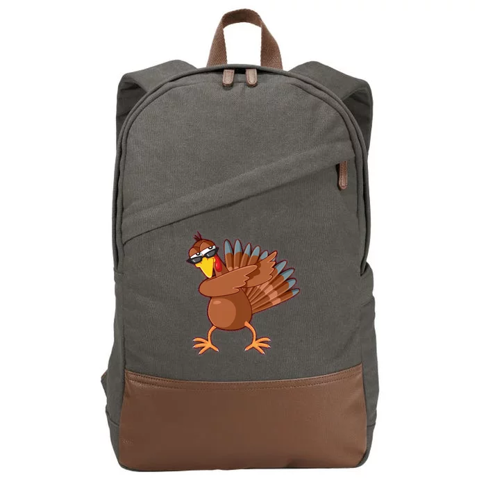 Thanksgiving Dabbing Turkey Cotton Canvas Backpack