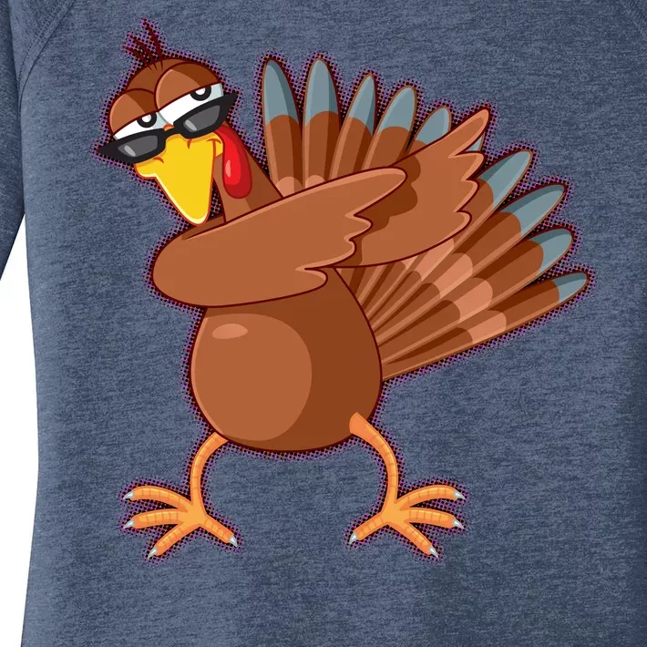 Thanksgiving Dabbing Turkey Women's Perfect Tri Tunic Long Sleeve Shirt