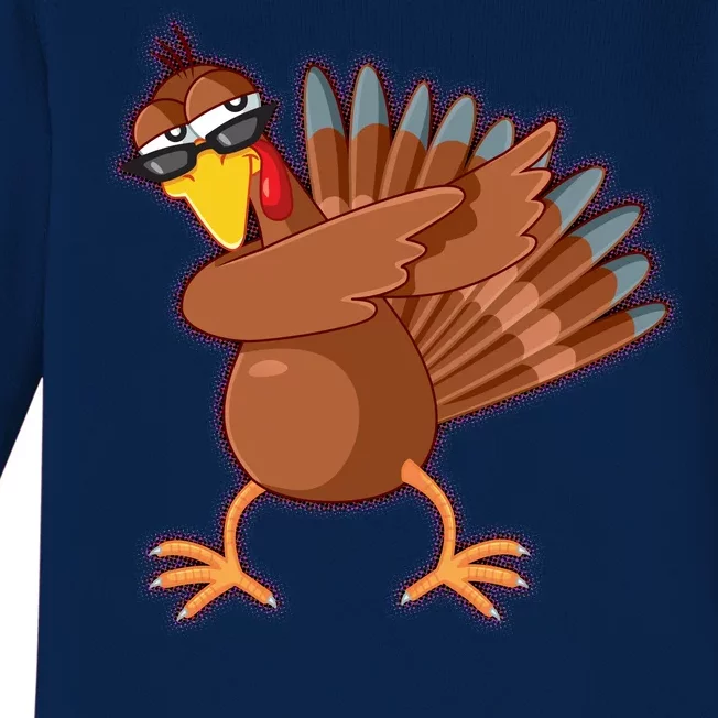 Thanksgiving Dabbing Turkey Baby Long Sleeve Bodysuit