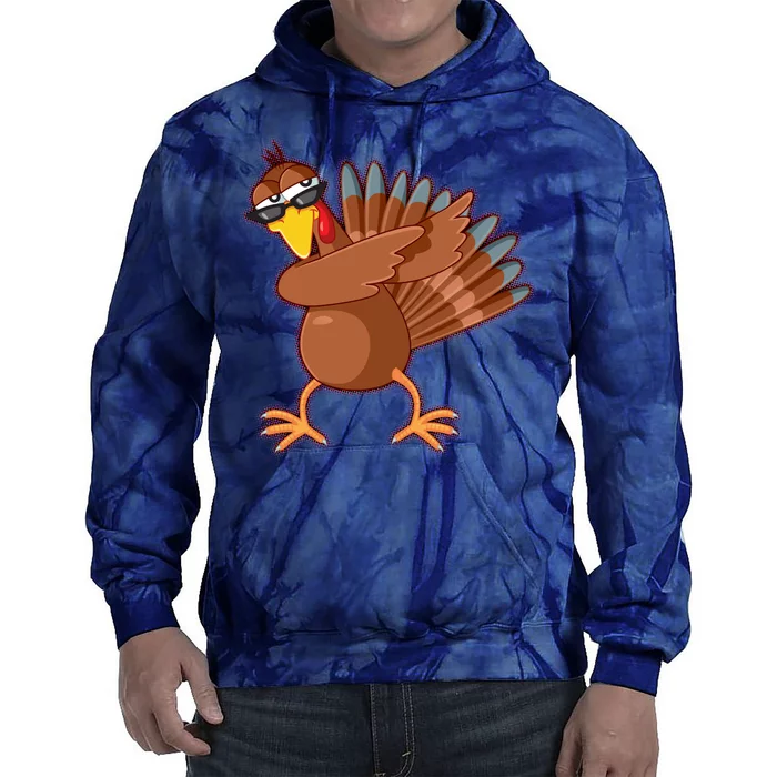 Thanksgiving Dabbing Turkey Tie Dye Hoodie