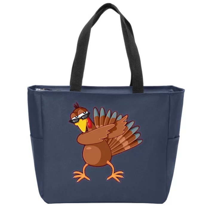 Thanksgiving Dabbing Turkey Zip Tote Bag