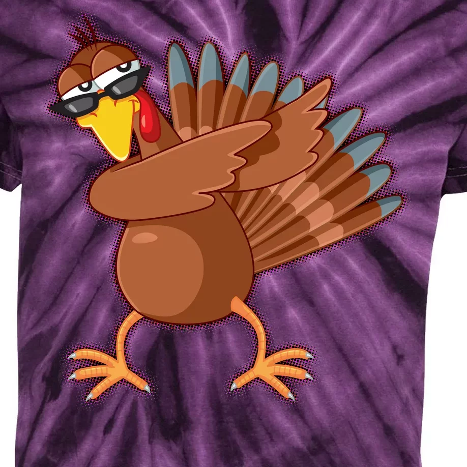 Thanksgiving Dabbing Turkey Kids Tie-Dye T-Shirt