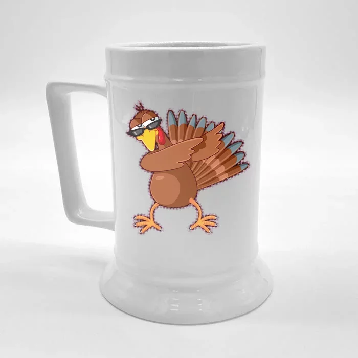 Thanksgiving Dabbing Turkey Front & Back Beer Stein