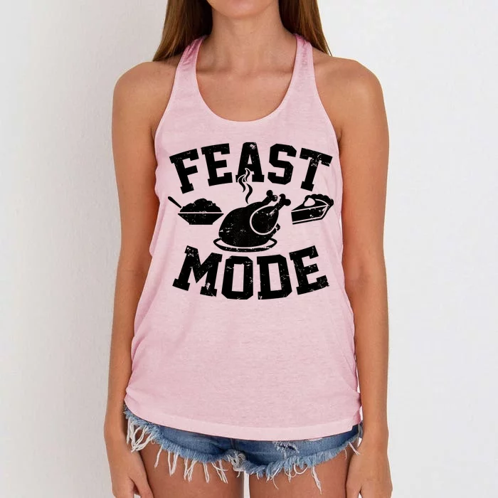 Thanksgiving Feast Mode Women's Knotted Racerback Tank