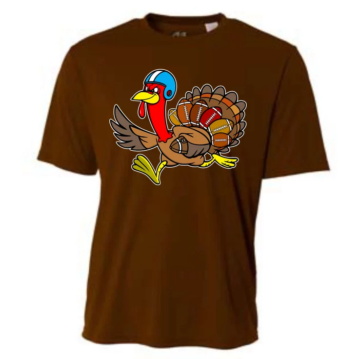 Thanksgiving Football Turkey Cooling Performance Crew T-Shirt