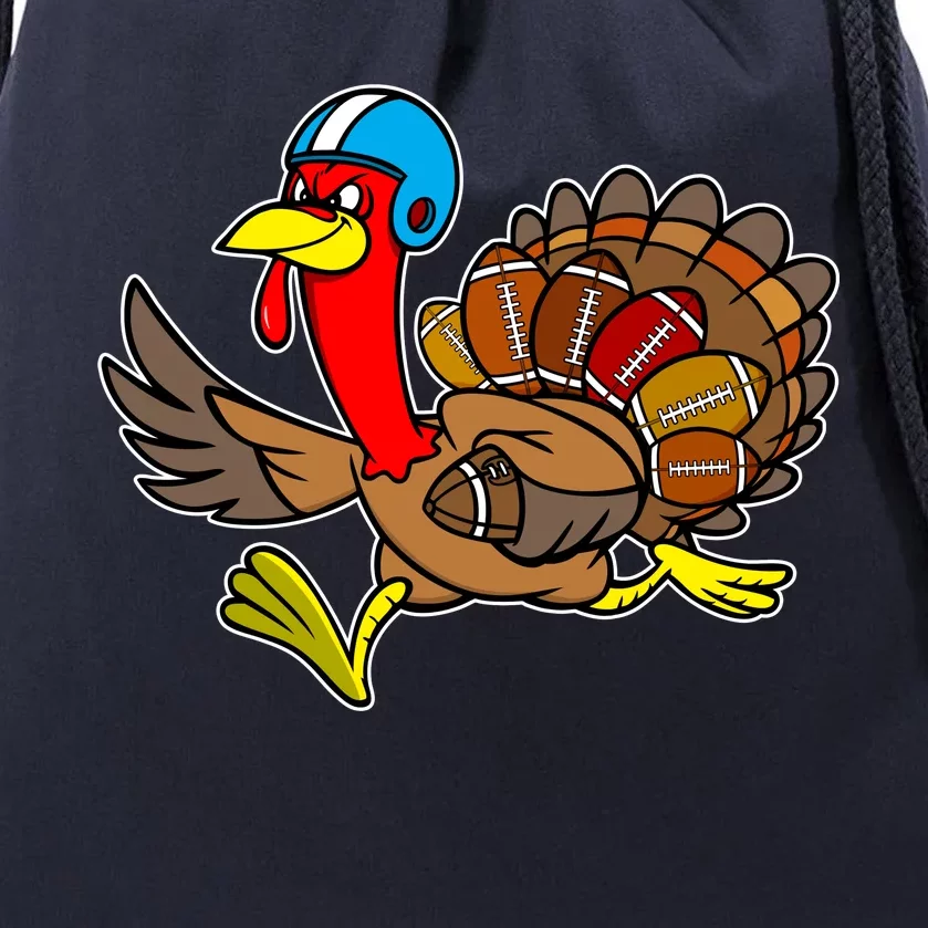 Thanksgiving Football Turkey Drawstring Bag