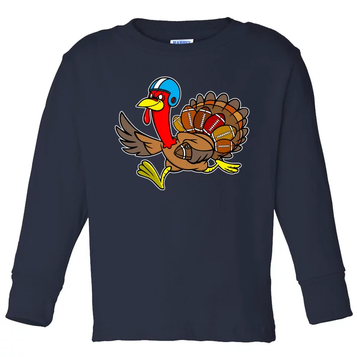 Thanksgiving Football Turkey Toddler Long Sleeve Shirt