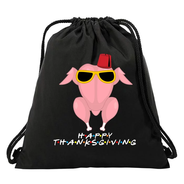 Thanksgiving Friends Funny Turkey Head Drawstring Bag