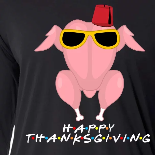 Thanksgiving Friends Funny Turkey Head Cooling Performance Long Sleeve Crew