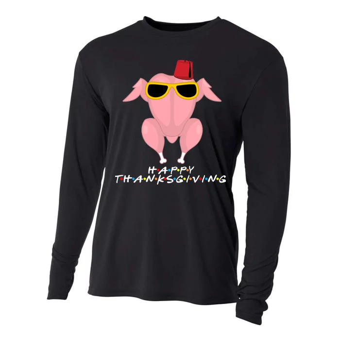 Thanksgiving Friends Funny Turkey Head Cooling Performance Long Sleeve Crew