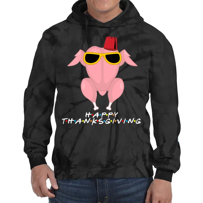 Thanksgiving Friends Funny Turkey Head Tie Dye Hoodie