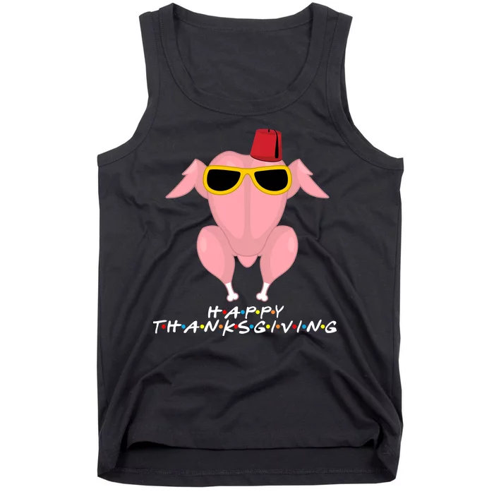 Thanksgiving Friends Funny Turkey Head Tank Top