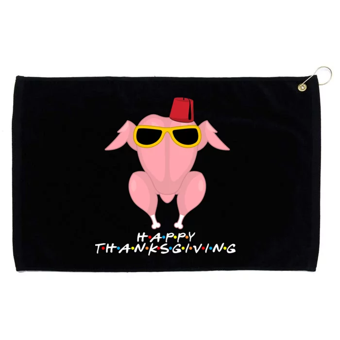 Thanksgiving Friends Funny Turkey Head Grommeted Golf Towel