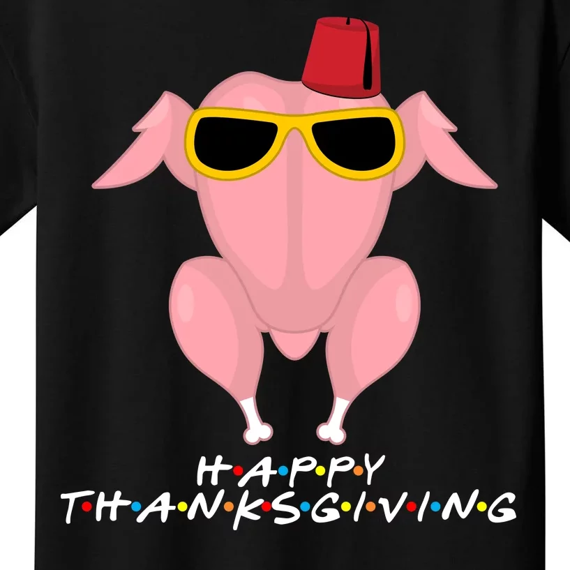 Thanksgiving Friends Funny Turkey Head Kids T-Shirt