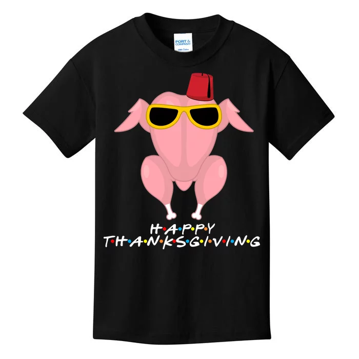 Thanksgiving Friends Funny Turkey Head Kids T-Shirt