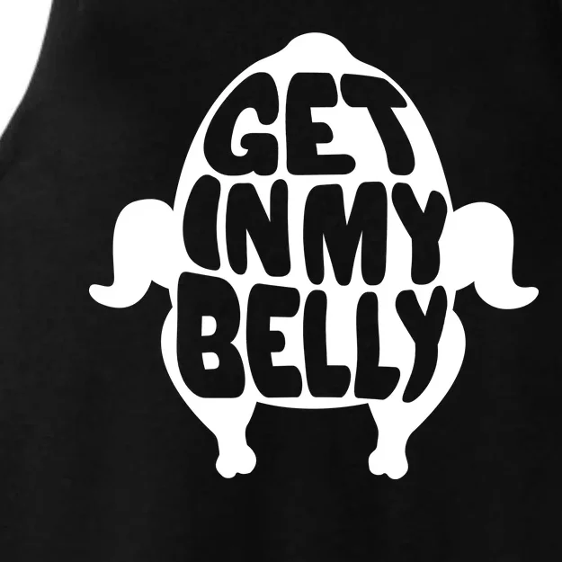 Thanksgiving Get In My Belly Ladies Tri-Blend Wicking Tank