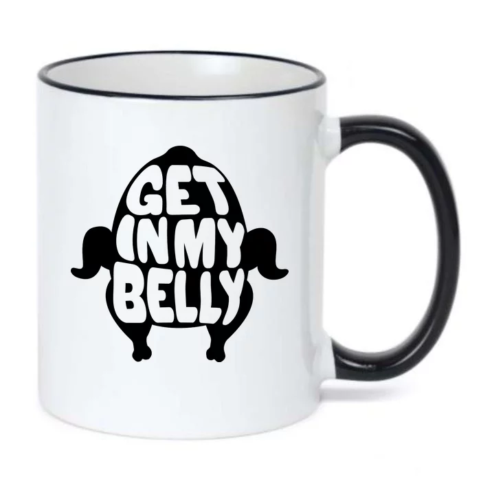 Thanksgiving Get In My Belly Black Color Changing Mug