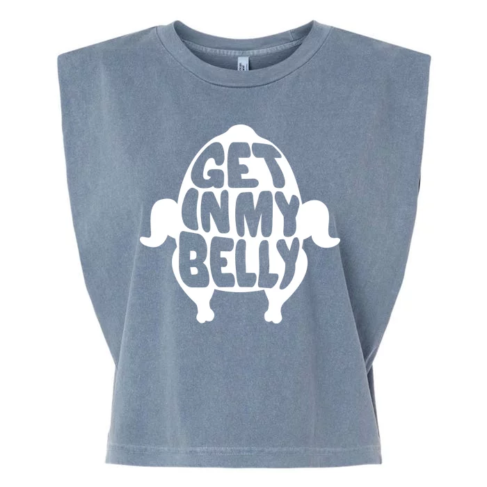 Thanksgiving Get In My Belly Garment-Dyed Women's Muscle Tee