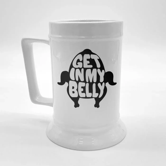 Thanksgiving Get In My Belly Front & Back Beer Stein