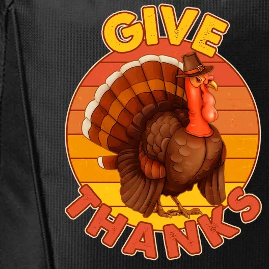 Thanksgiving Give Thanks Emblem City Backpack