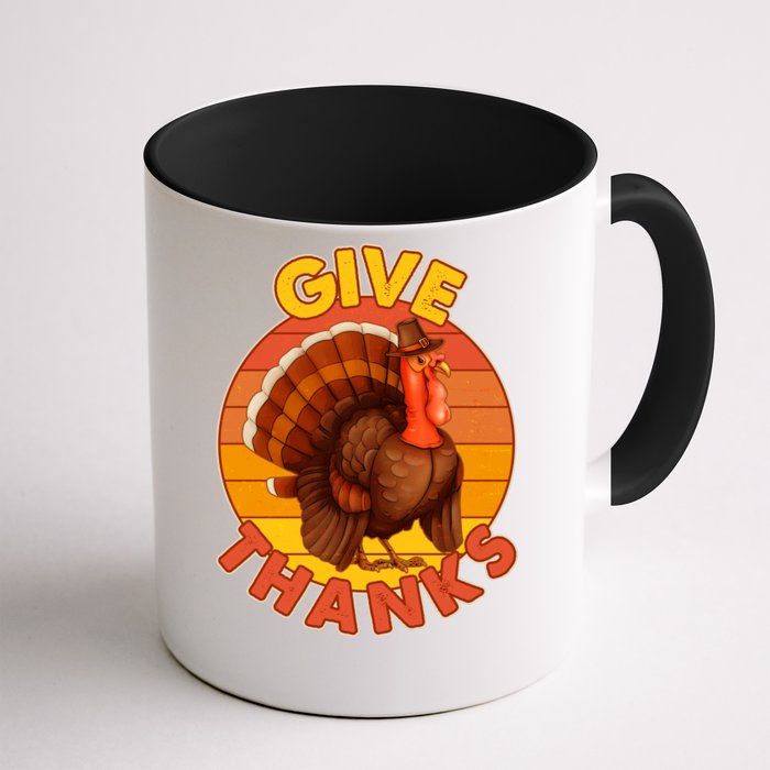 Thanksgiving Give Thanks Emblem Front & Back Coffee Mug