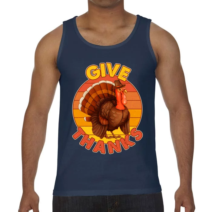 Thanksgiving Give Thanks Emblem Comfort Colors® Tank Top