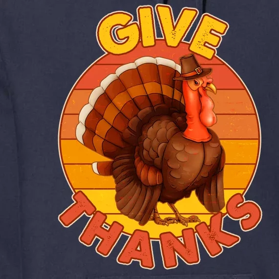 Thanksgiving Give Thanks Emblem Premium Hoodie