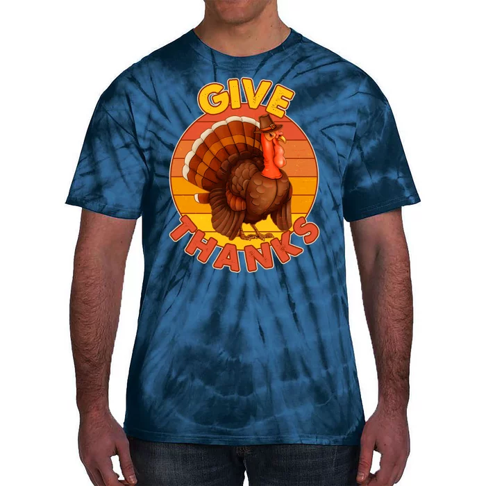 Thanksgiving Give Thanks Emblem Tie-Dye T-Shirt