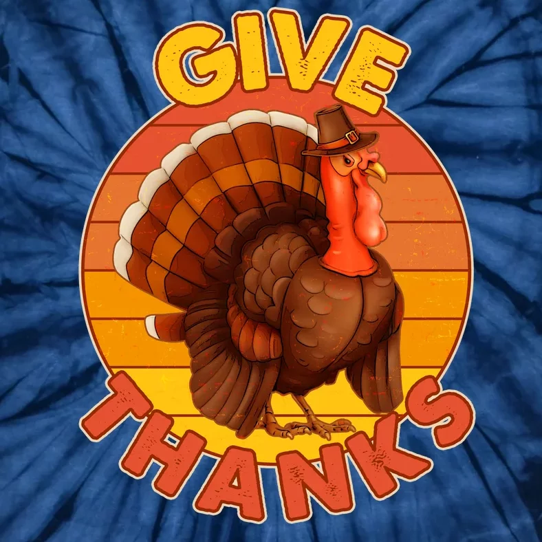 Thanksgiving Give Thanks Emblem Tie-Dye T-Shirt