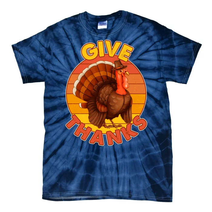 Thanksgiving Give Thanks Emblem Tie-Dye T-Shirt