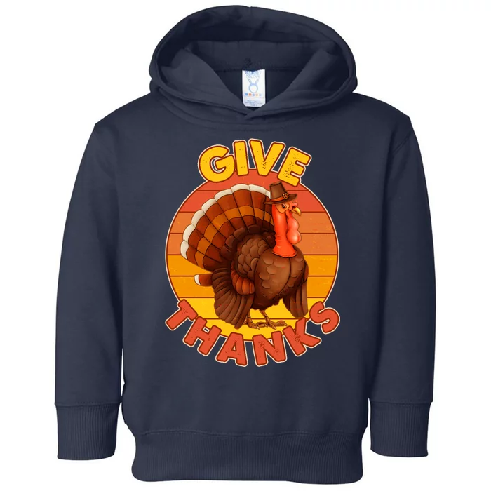 Thanksgiving Give Thanks Emblem Toddler Hoodie