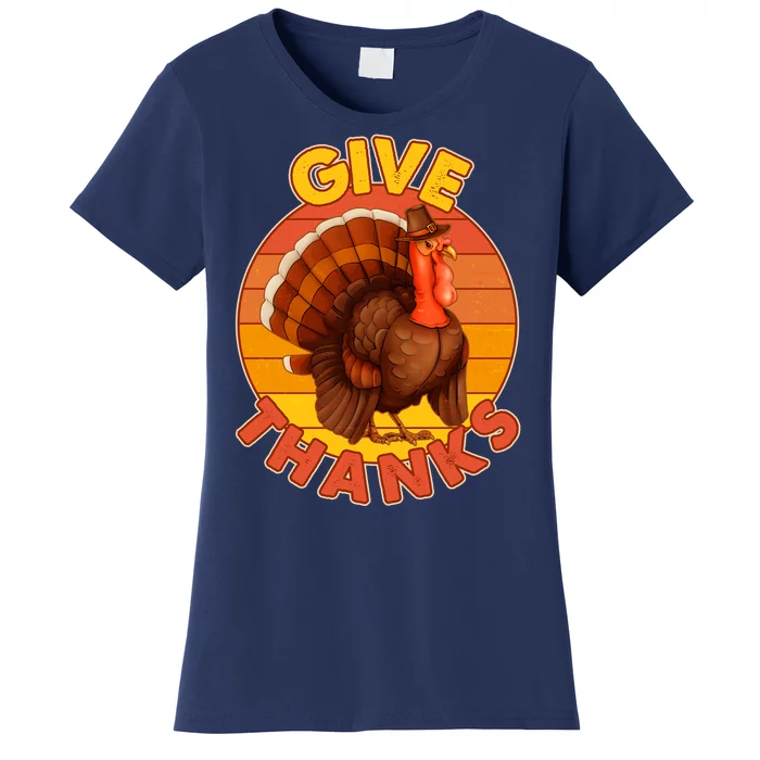 Thanksgiving Give Thanks Emblem Women's T-Shirt