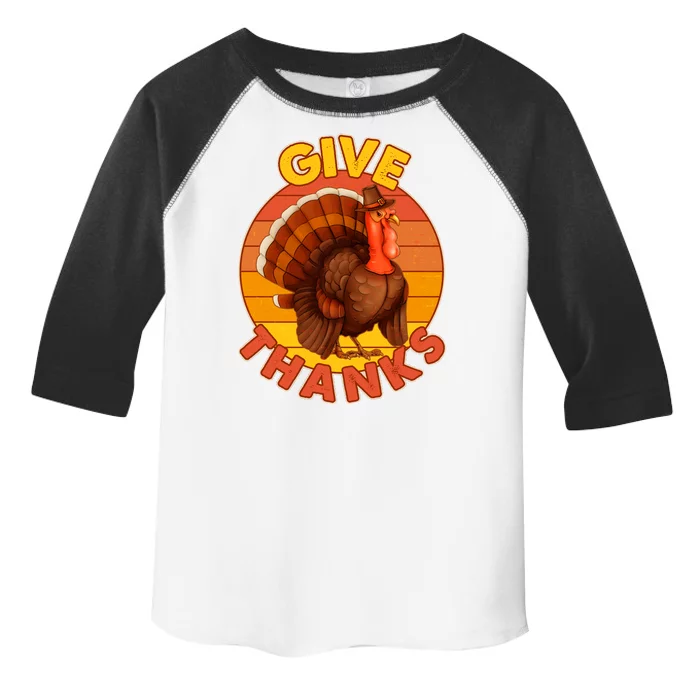 Thanksgiving Give Thanks Emblem Toddler Fine Jersey T-Shirt