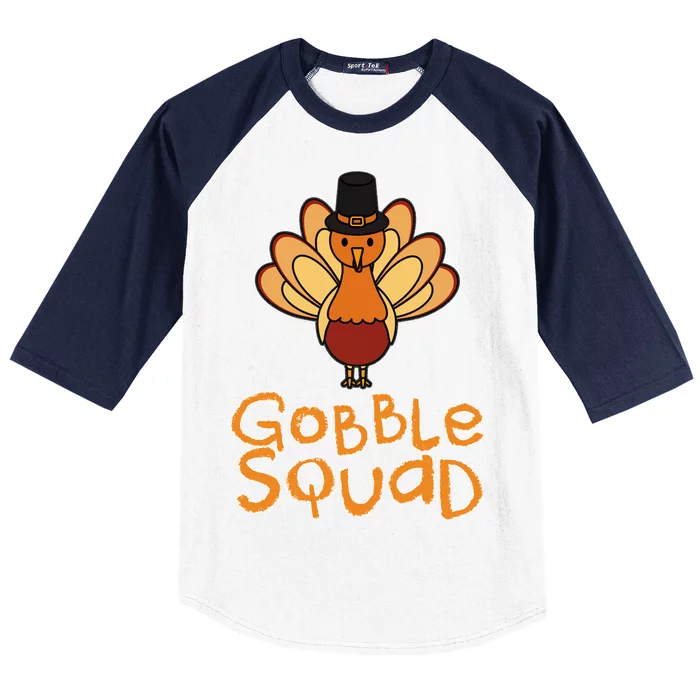 Thanksgiving Gobble Squad Baseball Sleeve Shirt