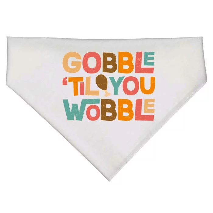 Thanksgiving Gobble 'Til You Wobble Dinner Vintage USA-Made Doggie Bandana