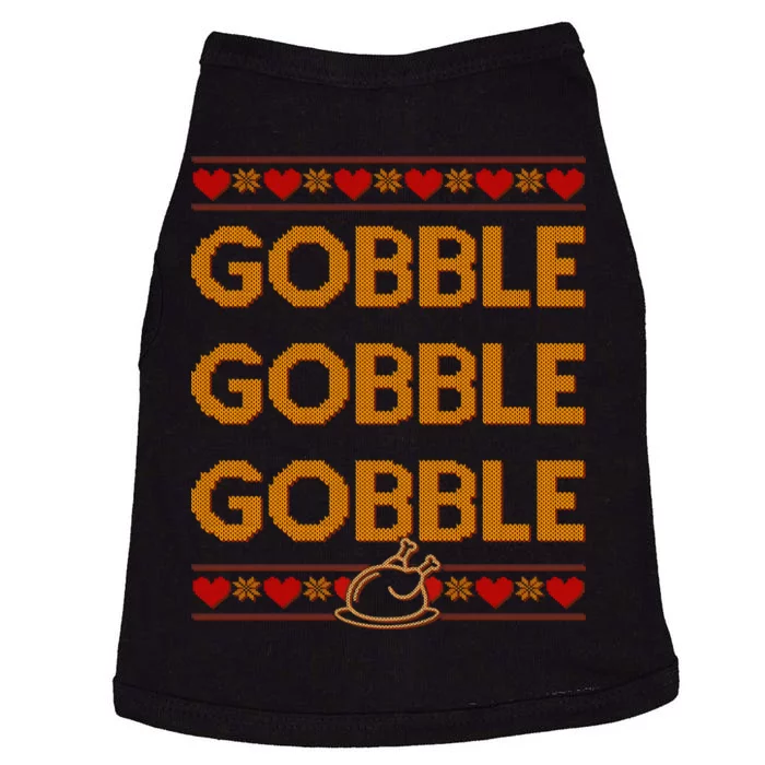 Thanksgiving Gobble X3 Ugly Sweater Doggie Tank