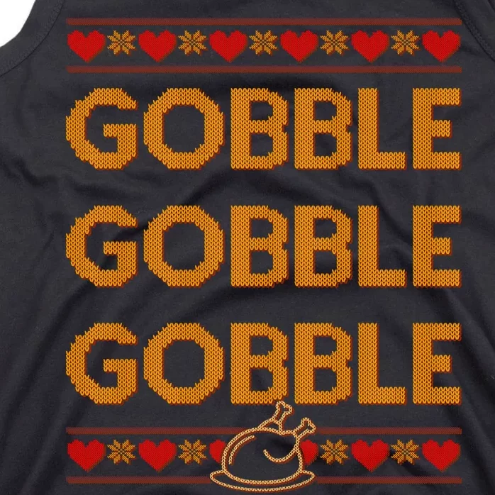 Thanksgiving Gobble X3 Ugly Sweater Tank Top