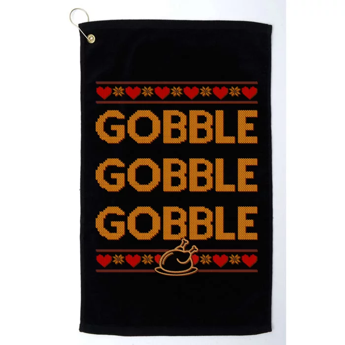 Thanksgiving Gobble X3 Ugly Sweater Platinum Collection Golf Towel