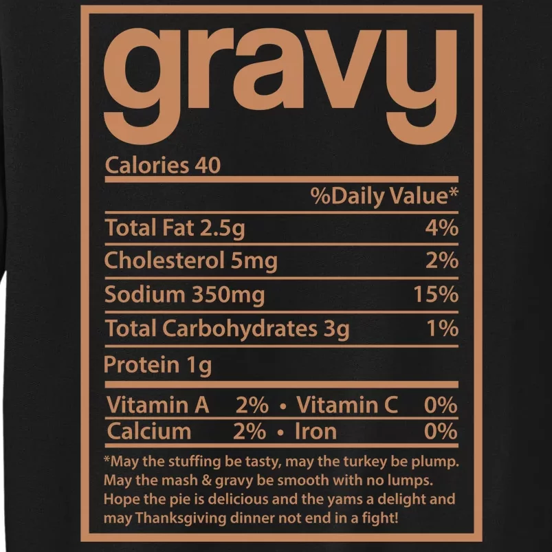 Thanksgiving Gravy Nutrition Facts Sweatshirt