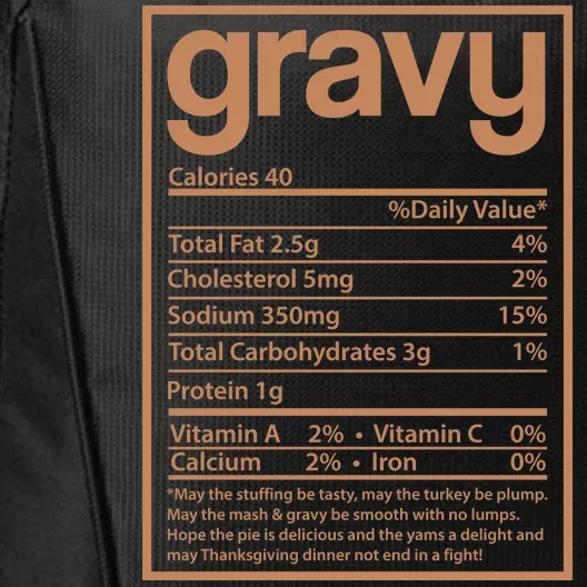 Thanksgiving Gravy Nutrition Facts City Backpack