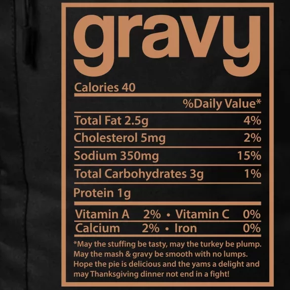 Thanksgiving Gravy Nutrition Facts Daily Commute Backpack