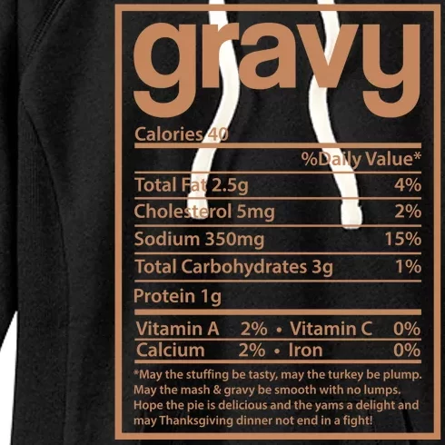 Thanksgiving Gravy Nutrition Facts Women's Fleece Hoodie