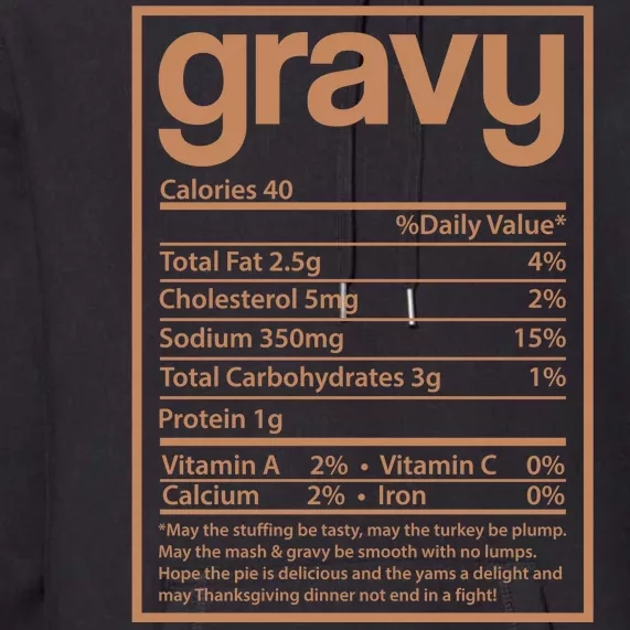 Thanksgiving Gravy Nutrition Facts Premium Hoodie