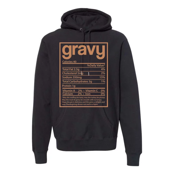 Thanksgiving Gravy Nutrition Facts Premium Hoodie